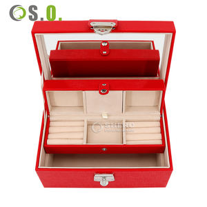 Custom Logo PU Leather jewelry <b>box</b> <b>Ring</b> <b>Box</b> Earring Bracelet Necklace Luxury Mirror Jewelry <b>Box</b> Packaging - Product Image 2