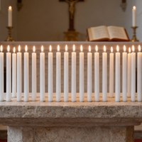 Bougie votive artisanale en paraffine et cire de soja, écologique, blanche, pour la Saint-Valentin et Noël, de la marque Guinea Religious Church