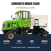 Camion malaxeur à béton 2m3, petit et portable, avec moteur diesel pour projets de construction