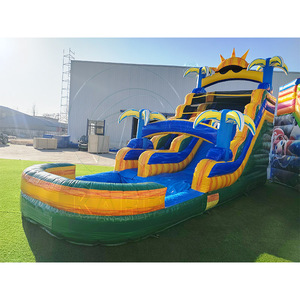 Toboggan aquatique gonflable en PVC de qualité commerciale avec piscine amovible pour parc aquatique et usage scolaire, toboggan de saut intérieur/extérieur - Product Image 2