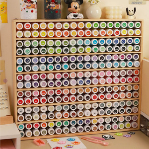 Wooden Storage Rack For Perler Beads 7 Layer Wall Mount Display <b>Shelf</b> Toy Organizer Custom Size <b>Desktop</b> Use - Product Image 4