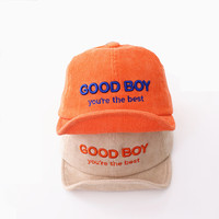 Gorra de béisbol desestructurada con logotipo personalizado bordado plegable de ala suave de algodón de pana para niños pequeños y bebés
