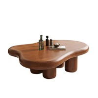 Nordique Moderne De Luxe En Bois Massif Canapé Côté Table Basse Petite Fleur Forme Creative Loisirs Centre Table pour Salon