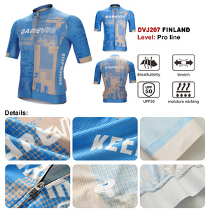 Jersey de <span class=keywords><strong>Ciclismo</strong></span> MTB de Manga Corta Transpirable Darevie Ropa de <span class=keywords><strong>Ciclismo</strong></span> Profesional de Finlandia <span class=keywords><strong>Azul</strong></span> y Rosa de Fábrica - Product Image 6