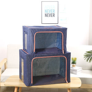 Cestas de Almacenamiento KUYUE, Bolsas de Almacenamiento, Cajas de Almacenamiento, Cestas de Tela Plegables Transparentes, Cesta de Fieltro Oxford Plegable con Ventana de Metal <span class=keywords><strong>1.16</strong></span> - Product Image 5