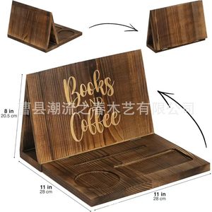 Soporte plegable de madera para marcapáginas, estantería triangular de madera, soporte de madera para páginas de libros de escritorio, marcapáginas triangular - Product Image 4