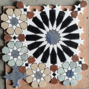 Carrara Modern bunga multiwarna marmer mosaik ubin parket murah untuk dinding lantai dan kamar mandi aplikasi untuk Hotel - Product Image 2