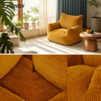 Canapé en velours capitonné au design minimaliste moderne, compressé sous vide, best-seller, pouf paresseux pour enfant, idéal pour les petits espaces de salon