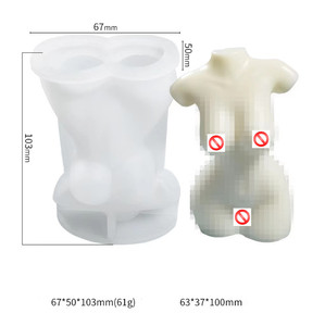 Moule en silicone pour bougie DIY, forme de corps humain : Homme musclé, Femme <span class=keywords><strong>enceinte</strong></span>, Torse humain, pour savon et bougies faites main - Product Image 4