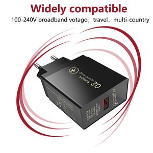 Chargeur mural USB pour téléphone portable, charge rapide 18W QC3.0, chargeur <span class=keywords><strong>de</strong></span> voyage 18W pour <span class=keywords><strong>Apple</strong></span> Samsung, nouveauté Offre Spéciale - Product Image 4