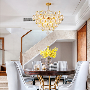 Lámpara decorativa de hierro con colgante de bola de cristal de estilo nórdico para el hogar, Villa u hotel, disponible en tamaño medio - Product Image 3