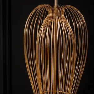 Luxe Metalen Ijzeren Gouden Kooi Tafellamp Nacht Nachtkastje Lamp Voor Slaapkamer Woonkamer Bijzettafel