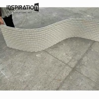 Façade de jardin villa 3D avec revêtement en pierre artificielle souple PU, aspect calcaire naturel, design circulaire creux, prix parfait