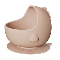 Ensemble d'alimentation pour bébé dinosaure de dessin animé, très populaire, assiette en silicone, bol, fourchette, cuillère et bavoir pour la diversification alimentaire des enfants