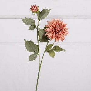 ราคาขายส่ง ดอกไม้ประดิษฐ์ ดอกเดซี่สีส้ม ดอกดาเลียผ้าไหมประดิษฐ์พร้อมดอกตูม สำหรับตกแต่งบ้าน งานแต่งงาน งานปาร์ตี้ สำนักงาน - Product Image 2