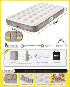 Materasso Gonfiabile JH King <span class=keywords><strong>Size</strong></span> Personalizzato con Pompa Integrata, Auto-Gonfiabile e Auto-Sgonfiabile, Spesso e Pieghevole per Casa e Campeggio - Product Image 2