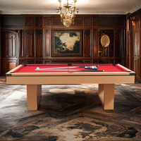 Table de billard standard commerciale moderne multifonctionnelle avec coussin en ardoise et rails en bois massif, avec queue de billard