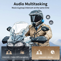 FODSPORTS FX8 PRO 2 Buah Headset Helm Interkom Bluetooth Motor Jangkauan Jauh 2000m 8-10 Pengendara Bicara Kelompok Kontrol APP HiFi