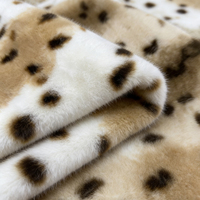Fourrure synthétique longue en peluche imitant la fourrure de renard et de lynx, imprimé léopard