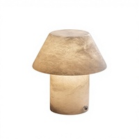 Lampe LED Artisanale en Albâtre Chaud, Veilleuse Électrique en Marbre Onyx, Lampe de Chevet en Cristal pour Salon, Lampe de Table en Dôme