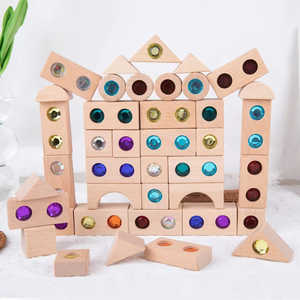 Bloques de Construcción de Madera con Gemas y Diamantes, Juguete Educativo Inteligente, Personalizado, Económico, al por Mayor, OEM, ODM - Product Image 1