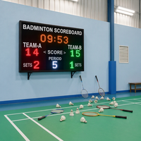 Tableau de score électronique LED pour badminton avec minuteur de jeu et affichage des périodes pour l'arbitrage des matchs de badminton