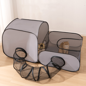 All'ingrosso interni traspiranti lati morbidi pieghevoli piccoli animali Cat Playpen con Tunnel Surround - Product Image 4