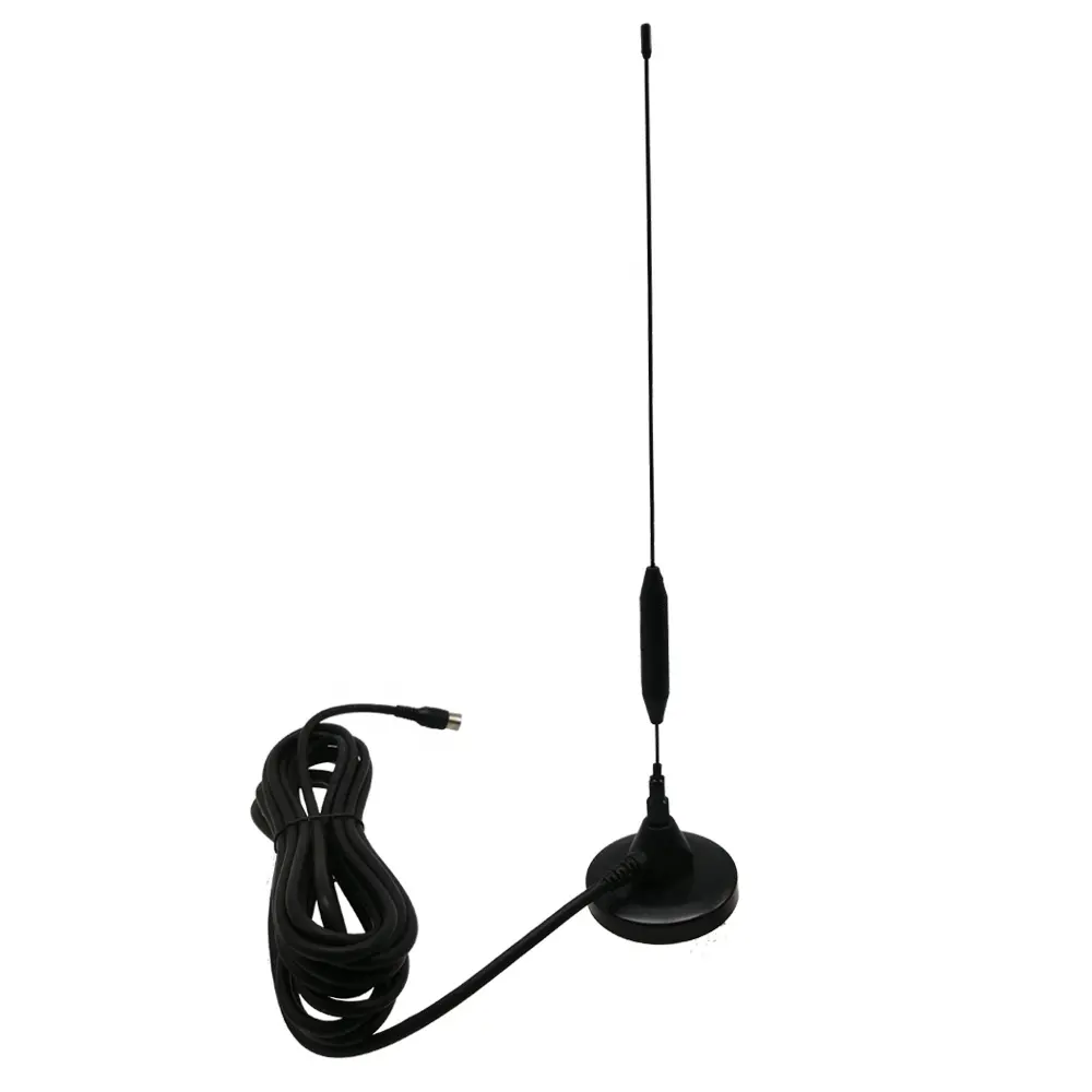 Hot Sale Indoor RG58 Cable VHF UHF DTMB DVB-T 4K 1080P Amplified Digital TV Antenna with Magnetic Base