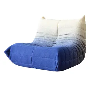 Moderne gemütliche gestrickte ergonomische Schaum-Schlafkaminsessel mit plissiertem Boden textur lazy Chair Togo Sofa Chair