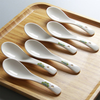 Cuillère à soupe en céramique personnalisée Cuillère à nouilles de riz Petite cuillère à soupe avec motif Mandala 1 pièce