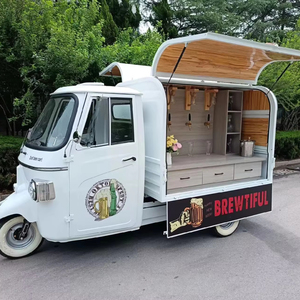 Furgone Gelateria <span class=keywords><strong>Piaggio</strong></span> Motorizzato Multifunzione a 3 Ruote Camion Rimorchio Cibo Mobile in Acciaio Inossidabile con Lunga Durata di Servizio - Product Image 1