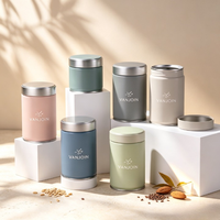 Boîte en fer blanc métallique vert bleu mat hermétique avec couvercle à vis pour capsules, biscuits, bonbons, chocolats, snacks, sucettes, aliments pour animaux de compagnie
