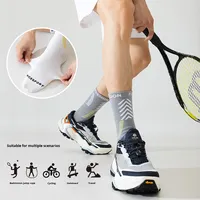 Chaussettes de sport professionnelles mi-mollet pour hommes semelle de massage antidérapante automne hiver Elite Style américain en gros