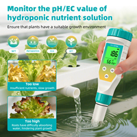 YAGO Testeur d'eau numérique portable rechargeable 7-en-1 PH TDS EC ORP SALT FAC, thermomètre IP67 pour l'hydroponie et l'eau de piscine