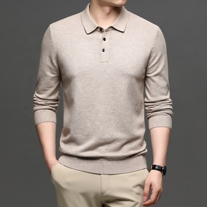 Leve manga longa dos homens malha pulôver camisola para pescoço gola gola anti-encolhimento & respirável para o trabalho temporada de outono - Product Image 3