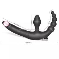 Masseur anal vibrant étanche pour adultes, balle vibrante, plug anal, trois têtes, gode, masseur sans sangle, jouets sexuels