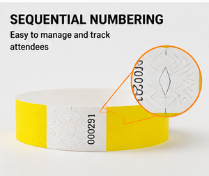 Bracelets d'événement Tyvek numérotés séquentiellement, étanches et résistants aux déchirures, pour fêtes - Product Image 5