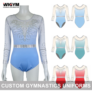 Personnalisé Nouveau Strass Unisexe Gymnastique Formation Danse Justaucorps Léger À Séchage Rapide Spandex/Coton Imprimé Gymnastique Vêtements - Product Image 2
