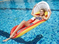 Fauteuil flottant gonflable en PVC réglable pour piscine, transat aquatique transparent haut de gamme, équipement de divertissement aquatique GO Brand <100kg