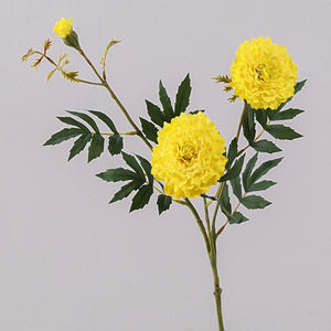 Flores Artificiales de Caléndula de 3 Cabezas, Pequeñas Flores Artificiales Frescas para Decoración del Hogar, Sala de Estar, Dormitorio, Mesa, Boda, Fiesta, Decoración Rústica - Product Image 1