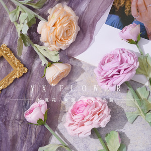Ramo de Camelia Artificial de Seda Yixuan de 2 Cabezas, Decoración para Bodas, Decoración para Sala de Estar - Product Image 5