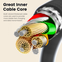 Cable de Carga Súper Rápida Toocki 6A de Alta Potencia 66W USB-A a Tipo-C, Transmisión de 480Mbps, Tejido Resistente para Tablet y Laptop