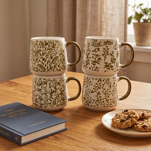 Mug à lait en porcelaine classique de luxe léger, motif floral, motif de dessin animé, sans danger pour les aliments, compatible lave-vaisselle/micro-ondes, vente chaude - Product Image 2