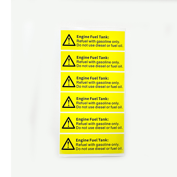 High Quality Custom Yellow Printed Waterproof logo Sticker Vinyl Warning Electronic Product Labels Packaging