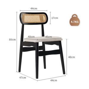 <span class=keywords><strong>Chaise</strong></span> de salle à manger moderne en bois massif naturel avec dossier en rotin et siège rembourré pour cuisine et salon <span class=keywords><strong>chaise</strong></span> de salle à manger bureau - Product Image 5