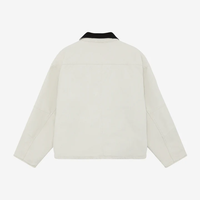 Veste de travail en toile de coton sergé personnalisée avec logo OEM, col en velours côtelé, qualité supérieure, pour hommes