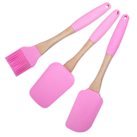 Ensemble de 3 spatules en silicone ergonomiques antidérapantes, outils de cuisine pour la pâtisserie et la cuisson, kit de racloir en silicone et de pinceau à huile