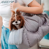 Sac de transport pour animaux de compagnie pliable, moderne, classique et luxueux, avec boutons, portable, carré, imperméable, confortable, avec coussin intérieur réglable