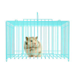Premium Sağlam Demir Tel Evcil Hayvan Kafesi Hamster Tavşan Taşıma Taşınabilir Katlanabilir Küçük Büyük Yatak Bölmeleri Güvenli Evcil Hayvan Seyahati - Product Image 2