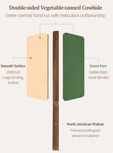 MD MD-R511 Nouvel Aiguiseur de Couteaux Double Face Multi-Grains en Acier Inoxydable avec Manche en Noyer – Outil de Cuisine pour Affûtage et Polissage - Product Image 6